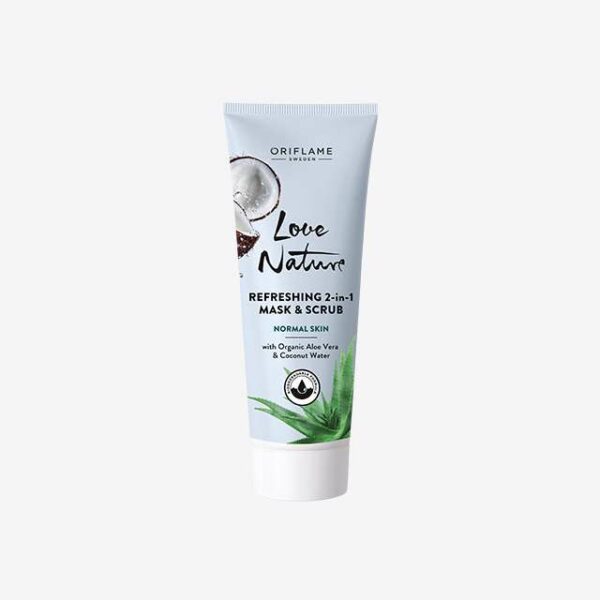 Love Nature Refreshing 2-in-1 Mask & Scrub with Organic Aloe Vera & Coconut